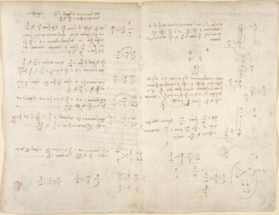 Notes ; calculs mathématiques, du 