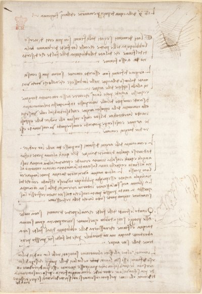 Arundel 263, f.25v Notes et croquis sur l