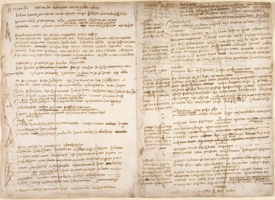 Arundel 263, f.267v, f.266, Notes et diagrammes sur la définition mathématique du point, de la ligne et de la surface, pour le 