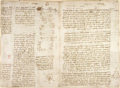 Arundel 263, f.279v f.280, Notes, calculs mathématiques et diagramme intitulé 