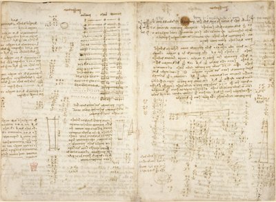 Notes, diagrammes et calculs mathématiques, intitulés 