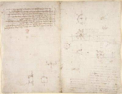 Dessins sur les pouvoirs et forces mécaniques, percussion, gravité, mouvement, optique et astronomie, avec diverses propositions arithmétiques et géométriques - Leonardo da Vinci