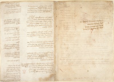 Arundel 263, f.37v, f.38r Notes sur la mécanique, du 