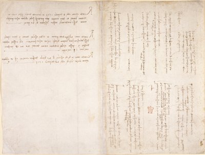 Arundel 263, ff.229v, f.226 Notes de Léonard de Vinci du 