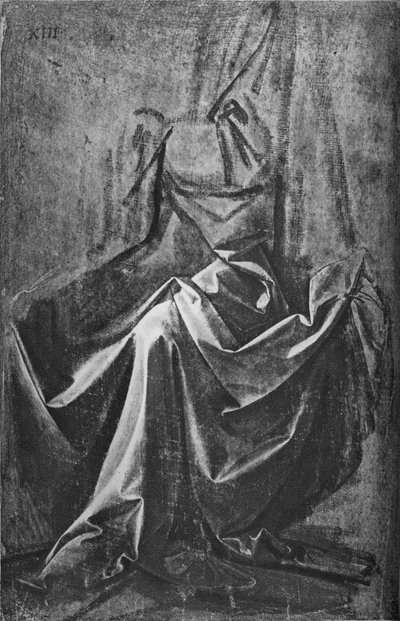Moulage de draperie pour une figure assise, vers 1475 1945 - Leonardo da Vinci