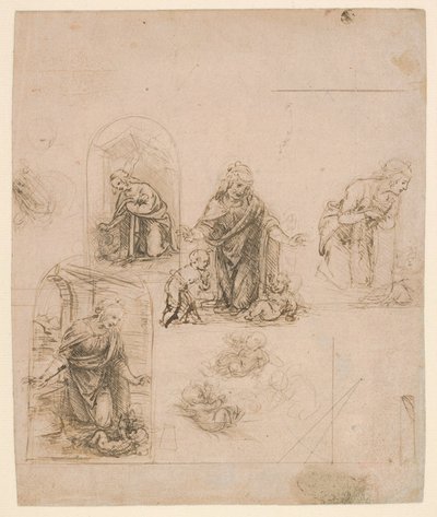 Croquis de composition pour la Vierge adorant l