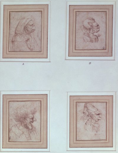 Quatre Caricatures - Leonardo da Vinci