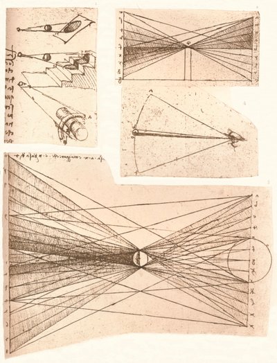 Quatre diagrammes illustrant la théorie de la lumière et de l