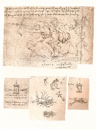 Quatre dessins de représentations allégoriques - Leonardo da Vinci