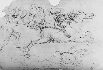 Cavalier au galop et autres figures, vers 1480 - Leonardo da Vinci