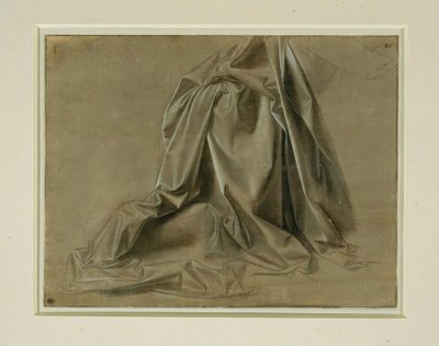 Étude de drapé pour une figure agenouillée en profil perdu - Leonardo da Vinci