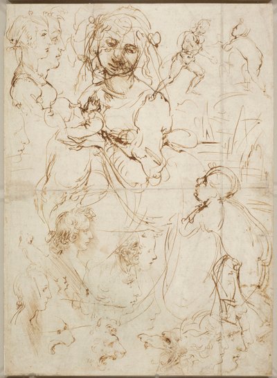 Têtes et figures, vers 1478 - Leonardo da Vinci