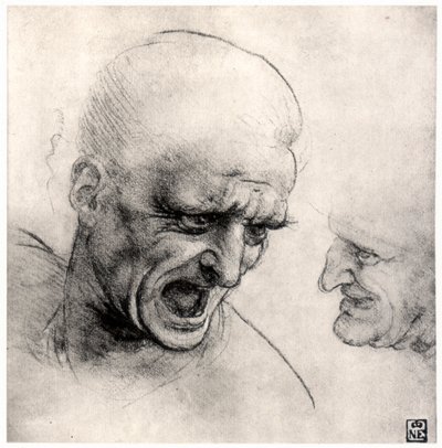 Têtes de guerriers, 1503-1505 - Leonardo da Vinci