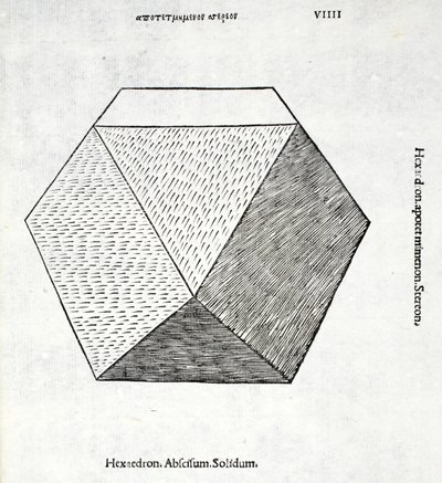 Hexaèdre tronqué solide, illustration de 