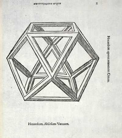 Hexaèdre tronqué vide, illustration de 
