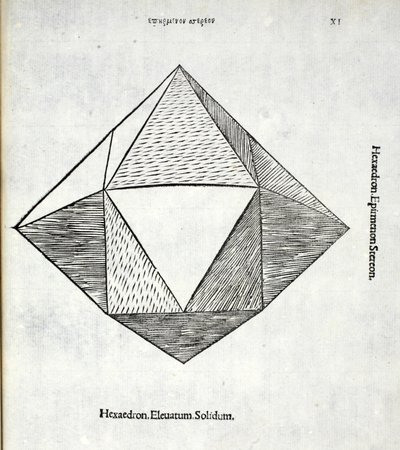 Hexaèdre élevé solide, illustration de 