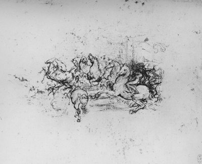 Cavaliers avec Étendards Avançant de la Gauche, vers 1480, 1945 - Leonardo da Vinci