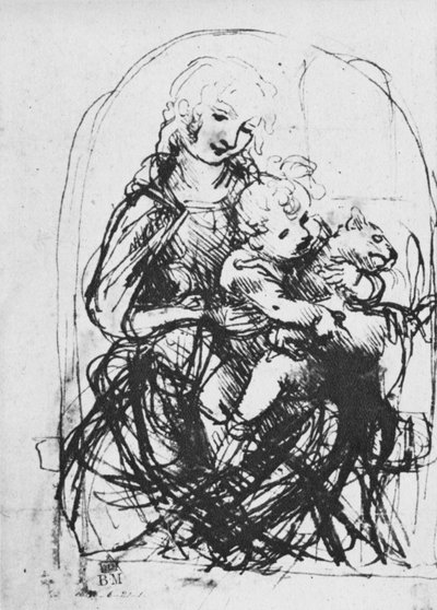 Madone et enfant avec un chat, 1478-1481 1945 - Leonardo da Vinci