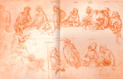 Esquisse préparatoire pour la peinture de La Cène, vers 1494-1499 - Leonardo da Vinci