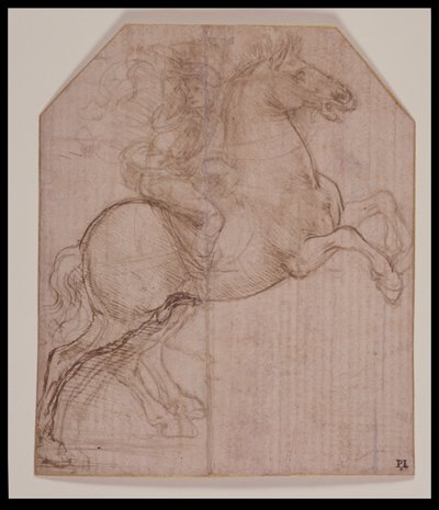 Cavalier sur un cheval cabré, vers 1481-82 - Leonardo da Vinci