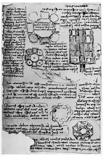 Esquisse pour le Château de Romorantin, 1517-1518 - Leonardo da Vinci