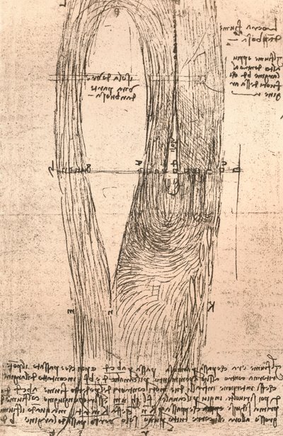 Carte esquisse de la Loire à Amboise, France, vers 1472-1519 - Leonardo da Vinci
