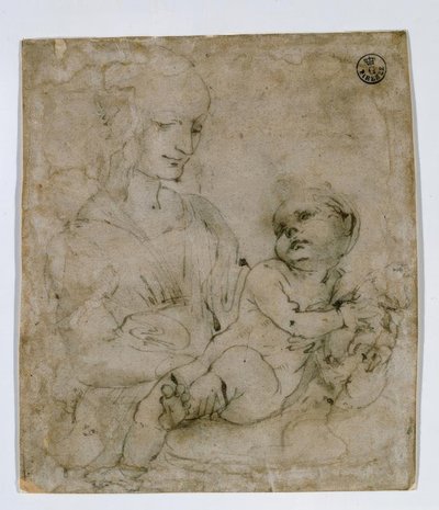 Étude pour la Madone avec chat - Leonardo da Vinci