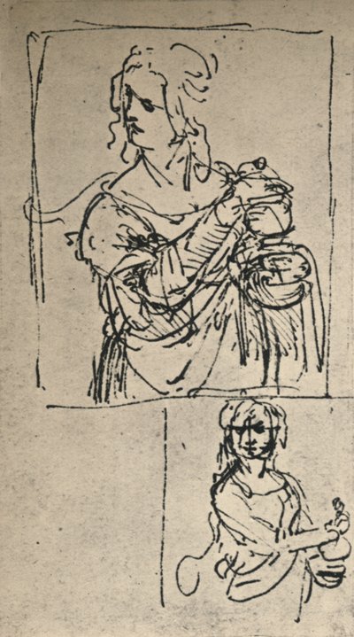 Études pour une Sainte Marie-Madeleine, vers 1480-1482, 1945 - Leonardo da Vinci