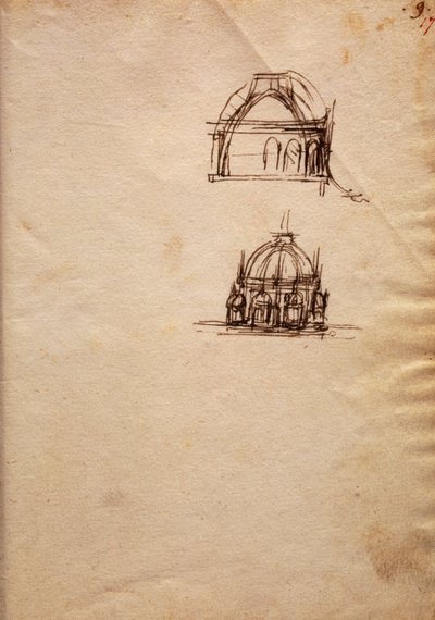 Études pour la lanterne de la cathédrale, du Codex Trivulzianus - Leonardo da Vinci