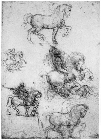 Études pour le monument Trivulzio, vers 1508, 1954 - Leonardo da Vinci