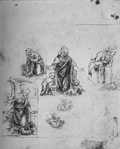 Études pour la Vierge adorant l