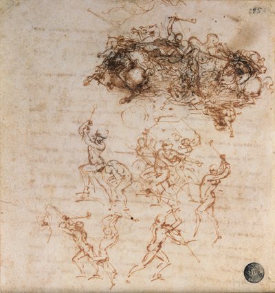 Étude de cavaliers en combat et de fantassins, 1503 - Leonardo da Vinci