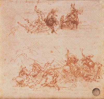 Étude de cavaliers en combat et de fantassins, 1503 - Leonardo da Vinci