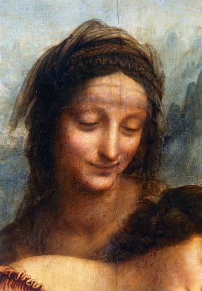 Le visage de Sainte Anne (détail) - Leonardo da Vinci