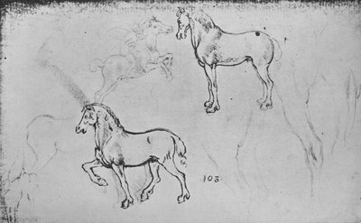 Deux études de chevaux, l