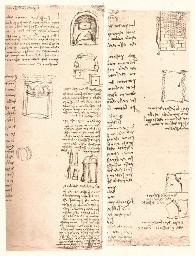 Deux dessins architecturaux, vers 1472-1519 1883 - Leonardo da Vinci