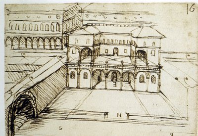 Urbanisme : plan architectural (16) par Léonard de Vinci - Leonardo da Vinci
