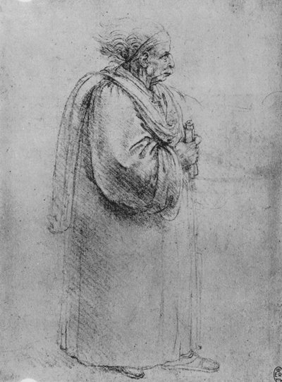 Vieil homme en profil à droite, vers 1480 1945 - Leonardo da Vinci