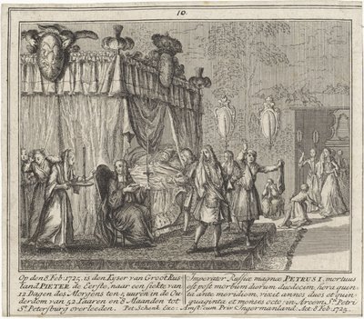 La mort de Pierre le Grand le 8 février 1725 - Leonardus Schenk