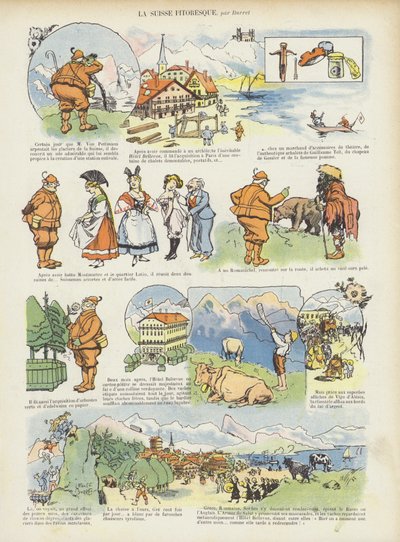 La Suisse pittoresque. Illustration pour Le Rire - Leonce Burret