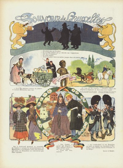 Souvenir de Bruxelles. Illustration pour Le Rire - Leonce Burret