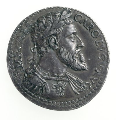 Testone de Charles V (1500-58) Duc de Milan, gravé par Dye, 1535-56 (avers) - Leone Leoni