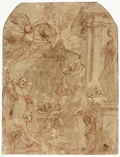 Étude pour le procès des livres de saint Dominique et des Albigeois par le feu - Leonello Spada