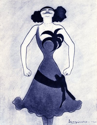Caricature de la comédienne et chanteuse polaire (Emilie Marie Bouchaud) (1874-1939) Dessin de Leonetto Cappiello (1875-1942) 1900 - Leonetto Cappiello
