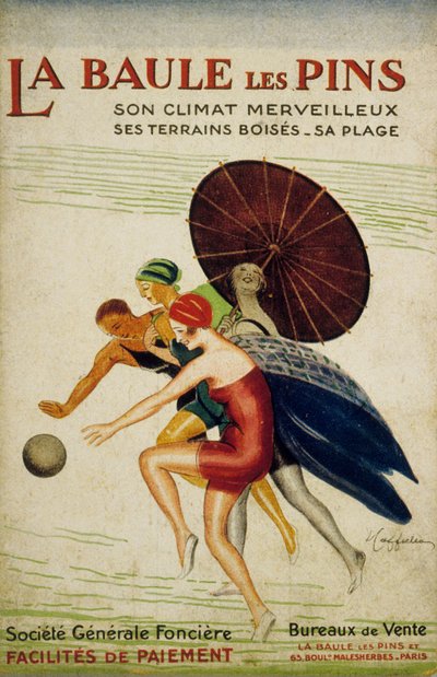 Publicité française par Leonetto Cappiello pour la "société Générale foncière" de La Baule les Pins, France, années 30 - Leonetto Cappiello