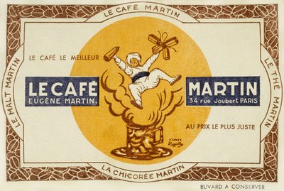 Publicité française pour le café Martin, d