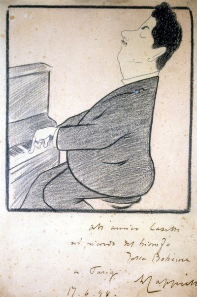 Portrait de Giacomo Puccini (1858-1924), compositeur italien. Caricature de Leonetto Cappiello - Leonetto Cappiello