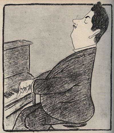 Portrait de Giacomo Puccini (1858-1924), compositeur italien. Caricature par Leonetto Cappiello - 1898 - Leonetto Cappiello