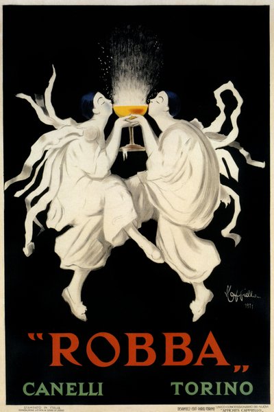 Affiche publicitaire Spumante Robba Canelli, Turin, Italie, 1921 - Leonetto Cappiello