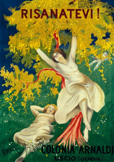 Affiche publicitaire de Colonia Arnaldi à Uscio (Gênes) - Leonetto Cappiello